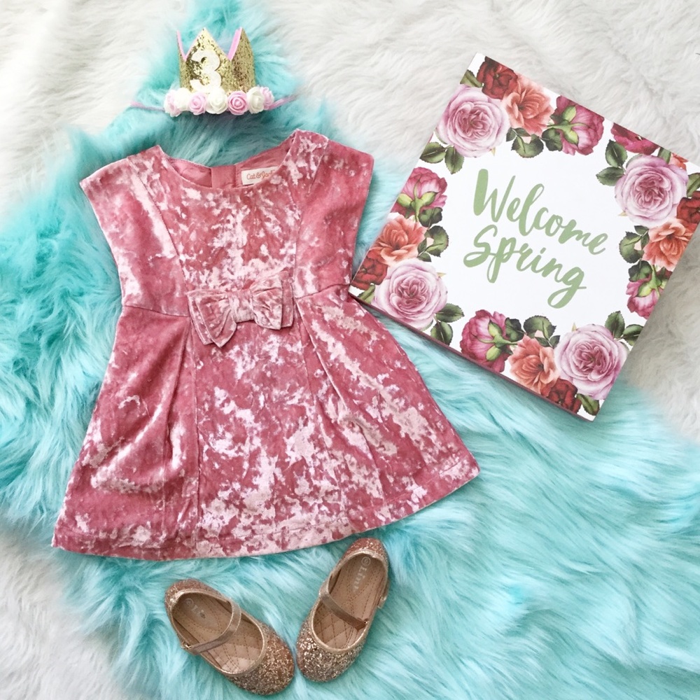 Rosé velvet dress
